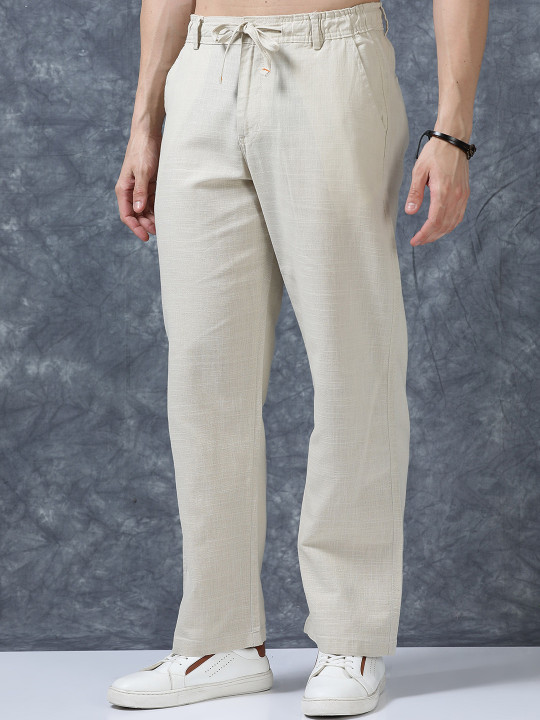 Men's Relaxed Linen Blend Drawstring Pants