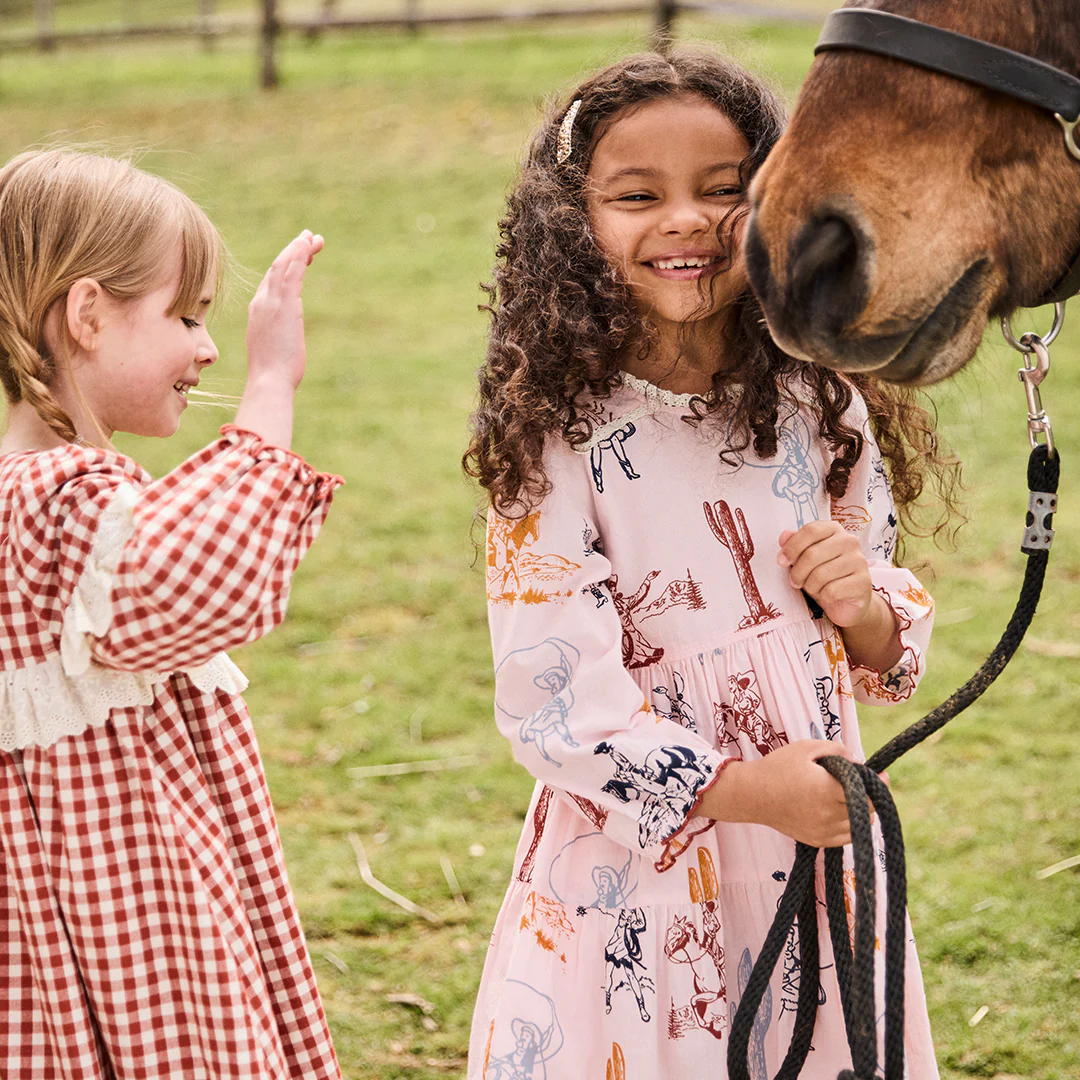 Girl's Dixie Pony Gingham Dress