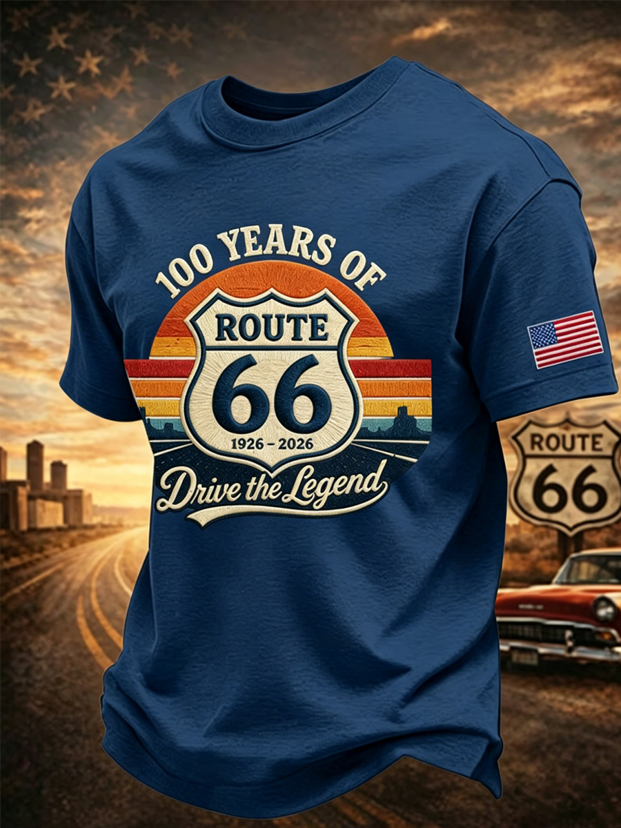 Men's Route 66 Centennial Mother Road Print T-shirt