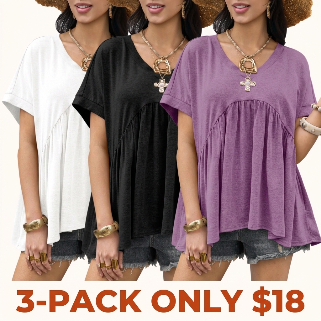 Women's Summer Ruffle-Hem Top