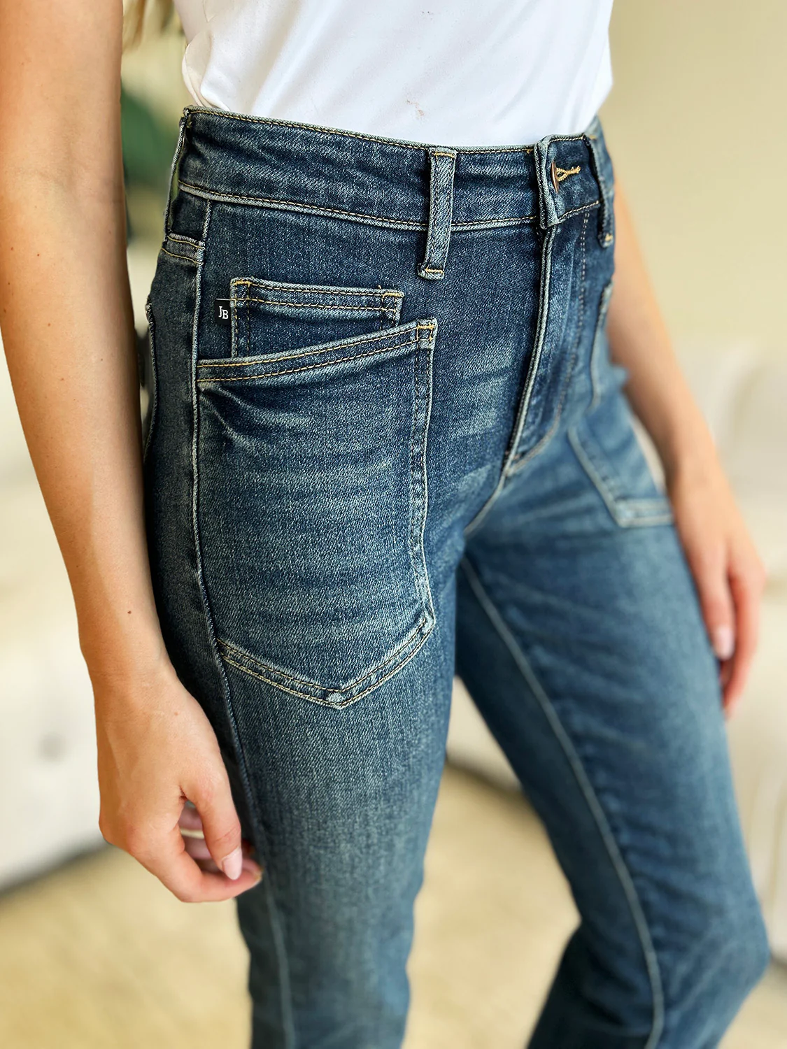 Blue Full Size High Waist Skinny Jeans