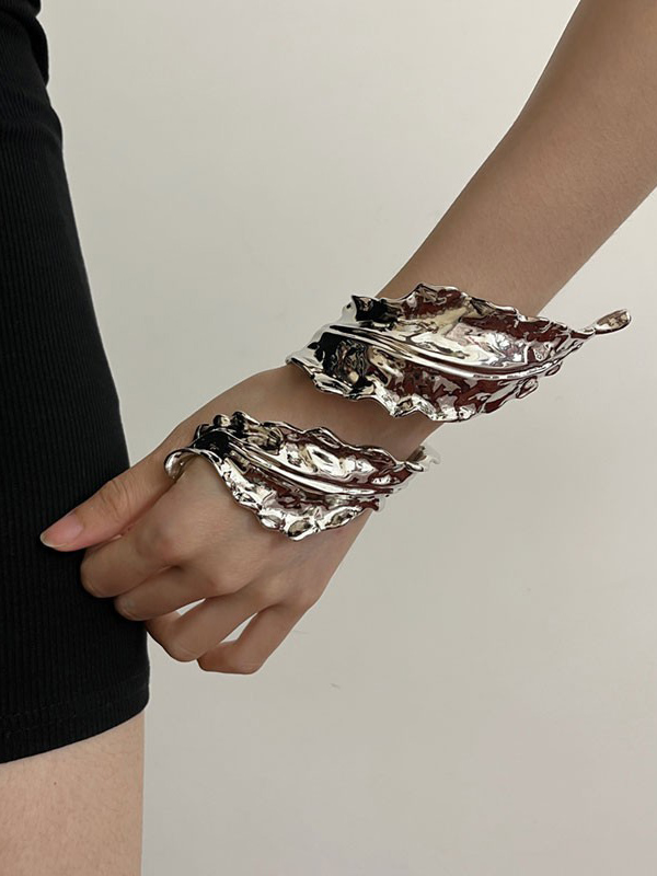 Geometric Pleated Shiny Solid Color Bracelet Accessories