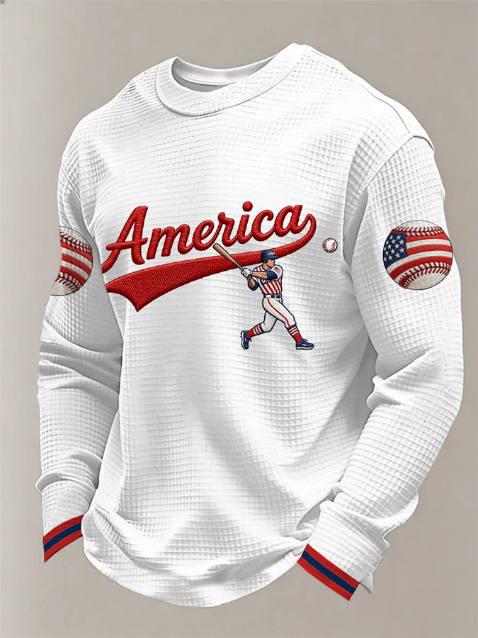 Men'S Baseball Classic Printed Waffle Top
