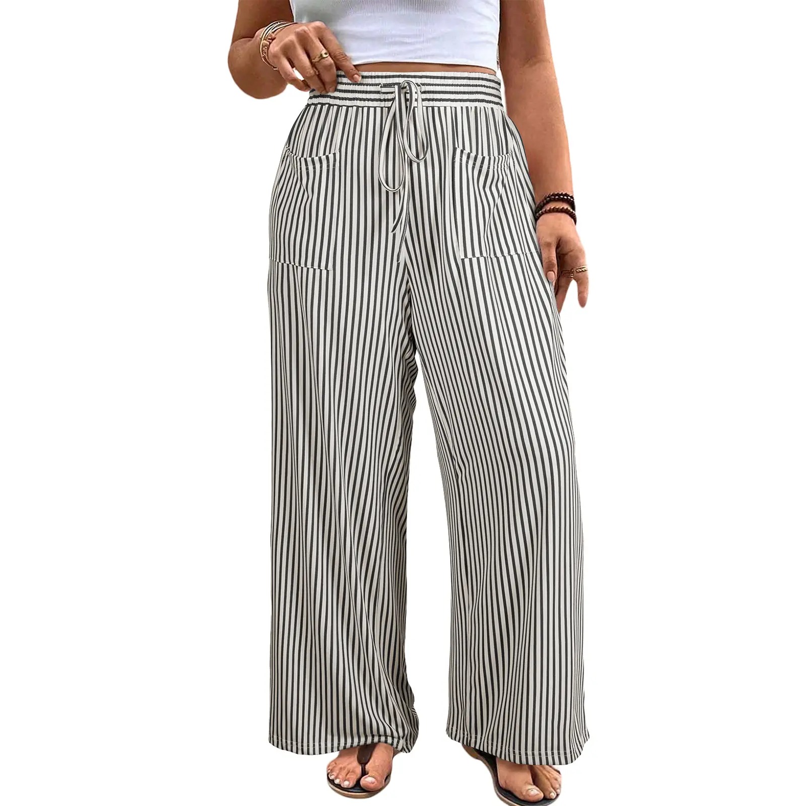 🔥LAST DAY SALE 90% OFF💕Striped Wide-Leg Palazzo Pants