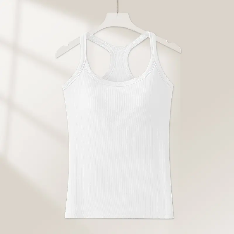 Women's Ribbed Built-in Bra Tank Top