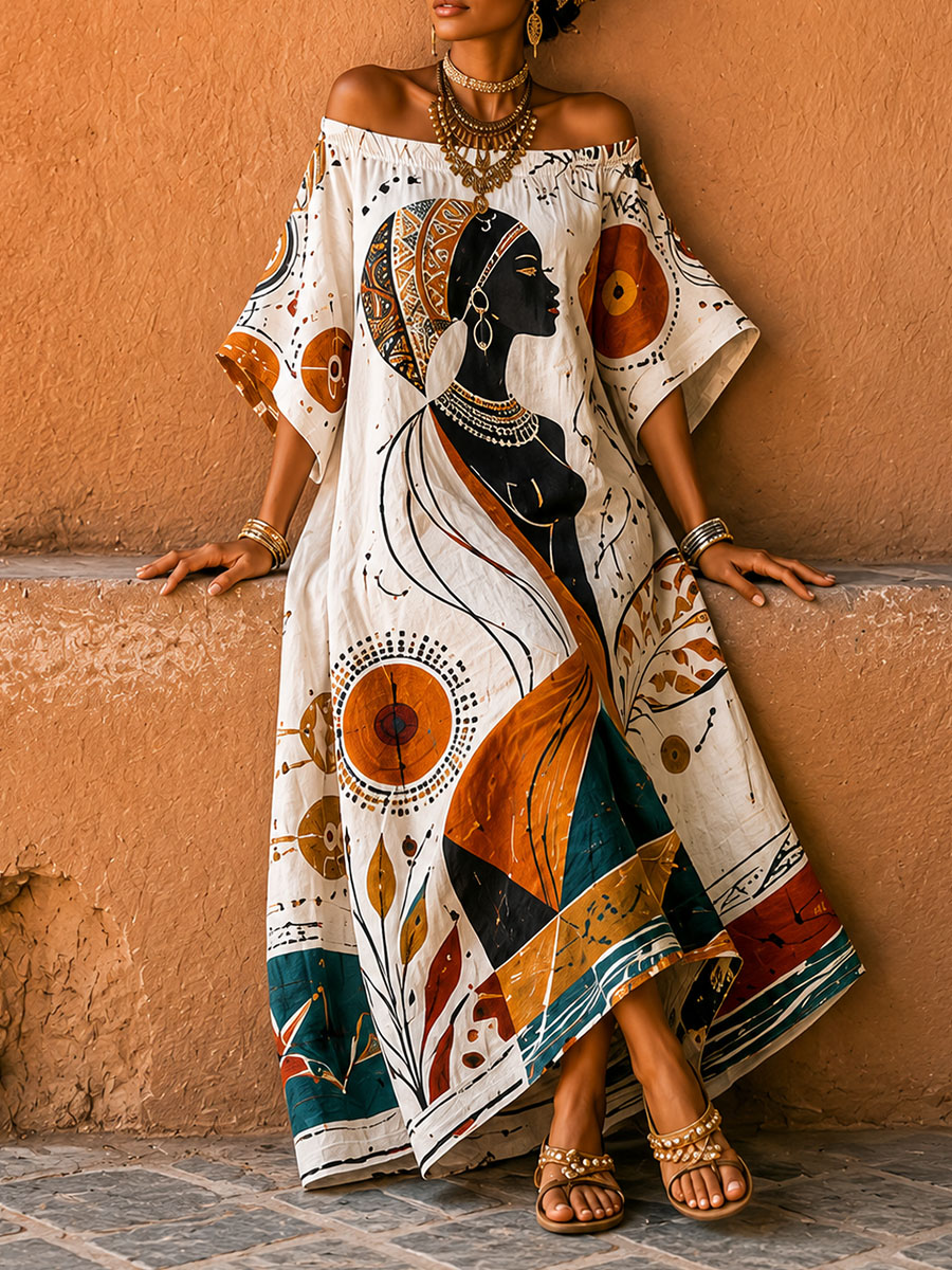 African Queen Boho Kaftan Dress