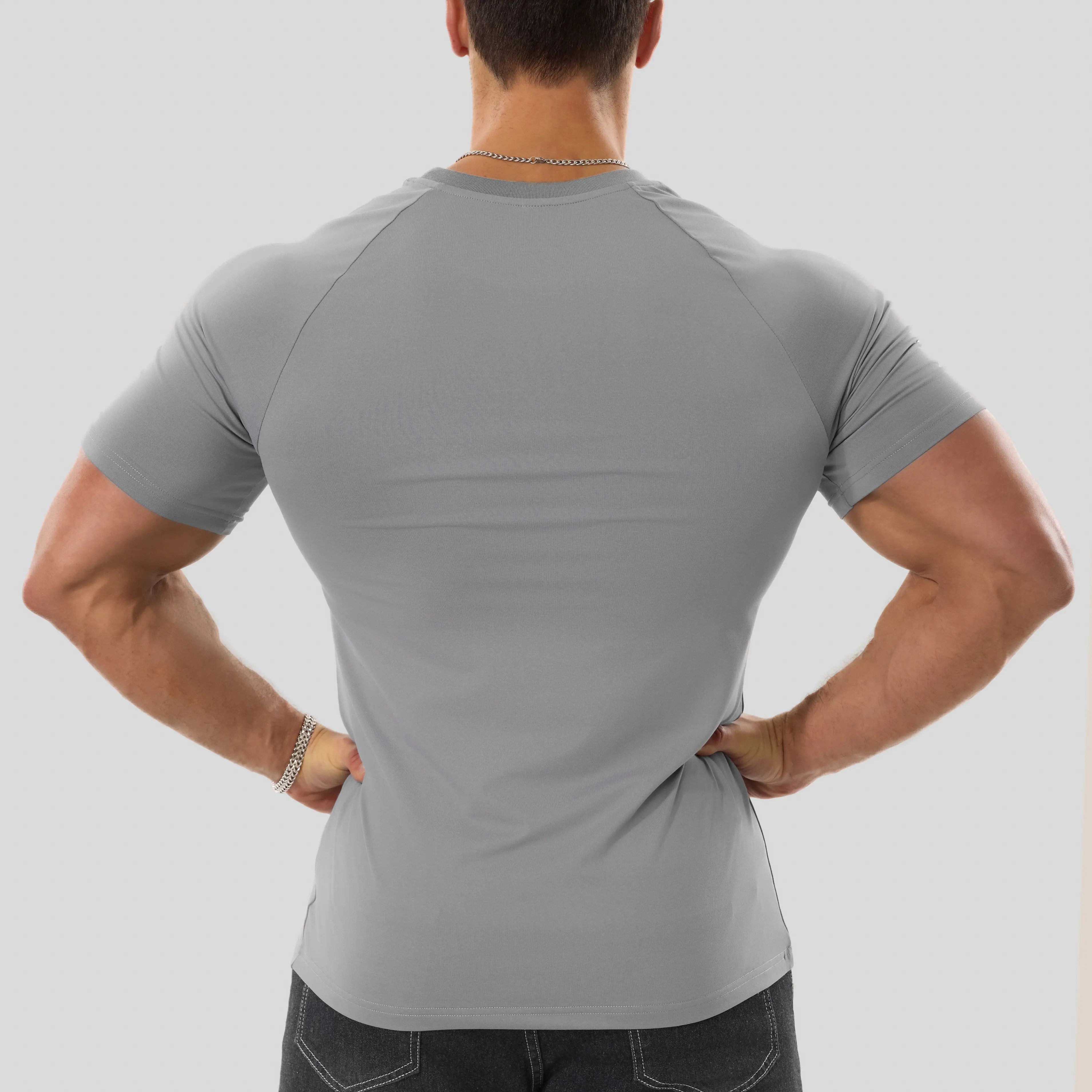 Men's Raglan Sleeve Athletic Tee – Tapered Fit, Arm-Enhancing, Wrinkle-Resistant Stretch