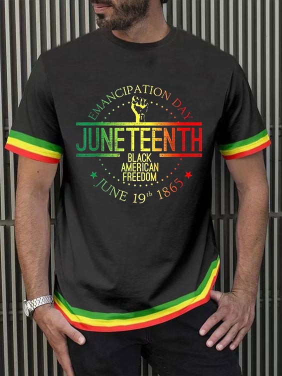Men's Juneteenth Black History Matters Print Crew Neck T-Shirt