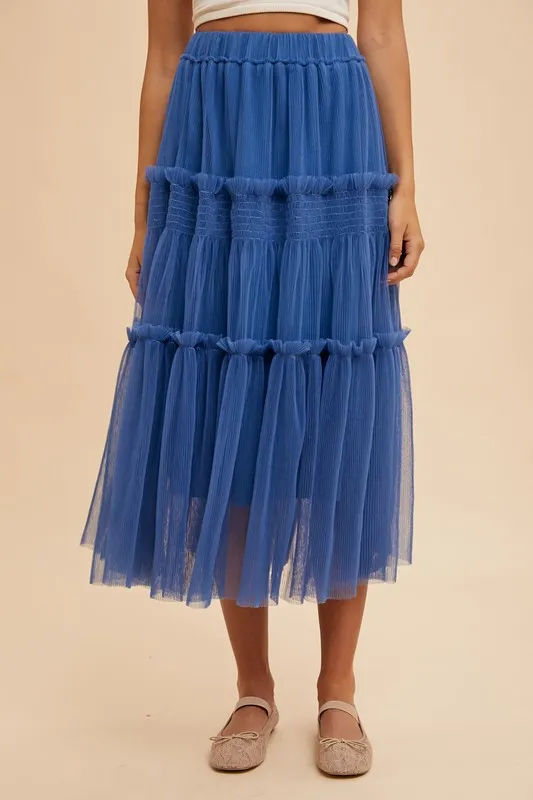 Wear Tulle Tiered Midi Skirt