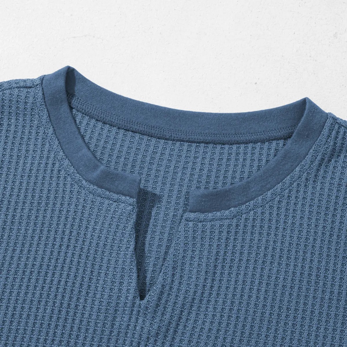 🌸 Waffle Knit V-Neck Casual Blouse