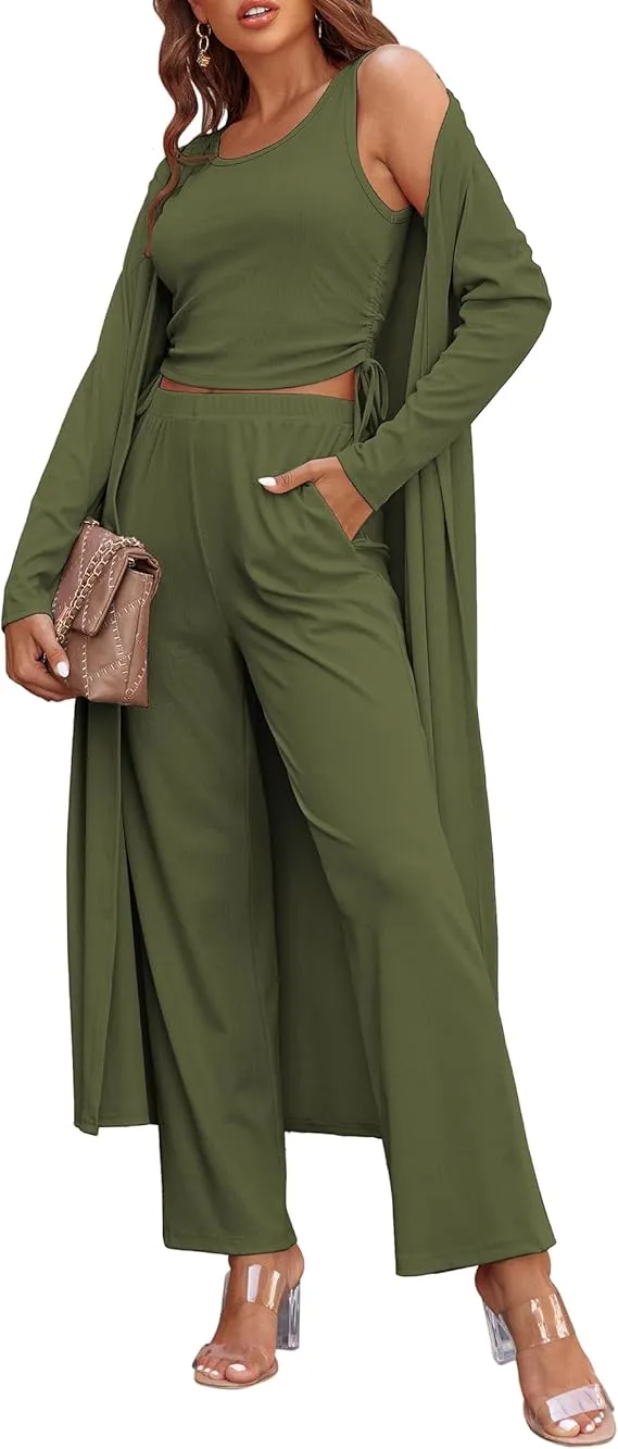Cozy New Women's 3 Piece Knit Lounge Set