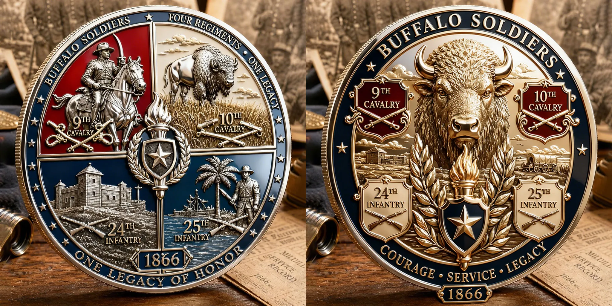 Buffalo Soldiers Commemorative Metal Medal