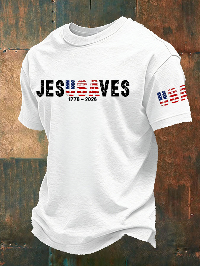 Men'S Jesus Saves Patriotic T-Shirt