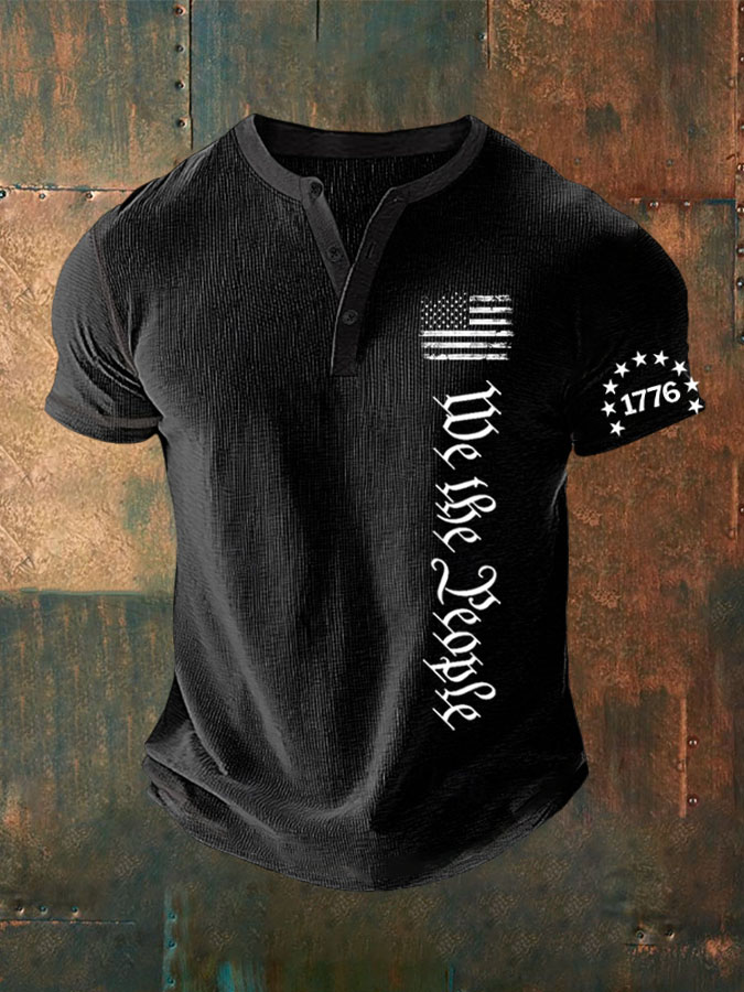 Women'S American Independence Day Printed Waffle Top