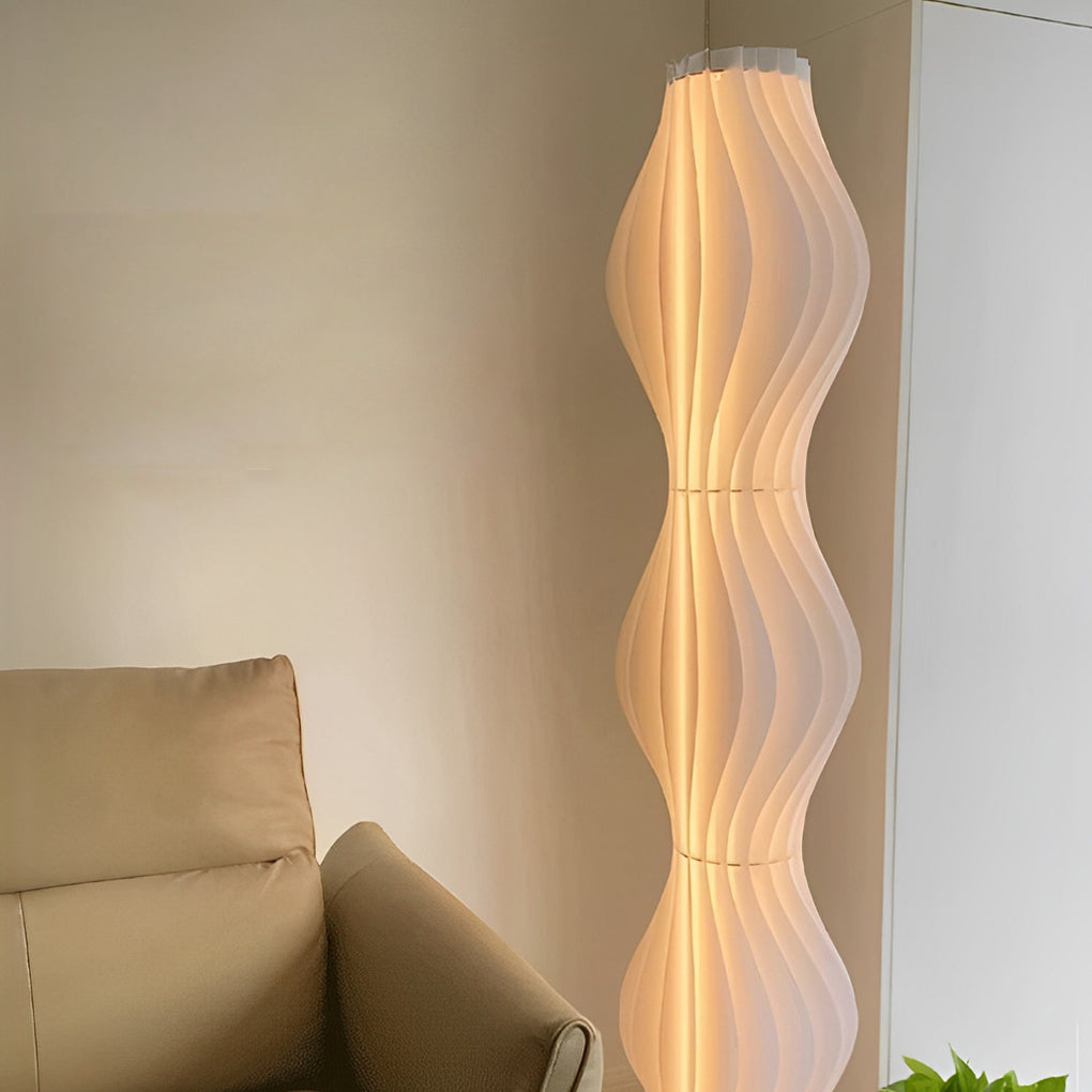 Pleated Grass Skirt Three Step Dimming LED White Ins Nordic Floor Lamp