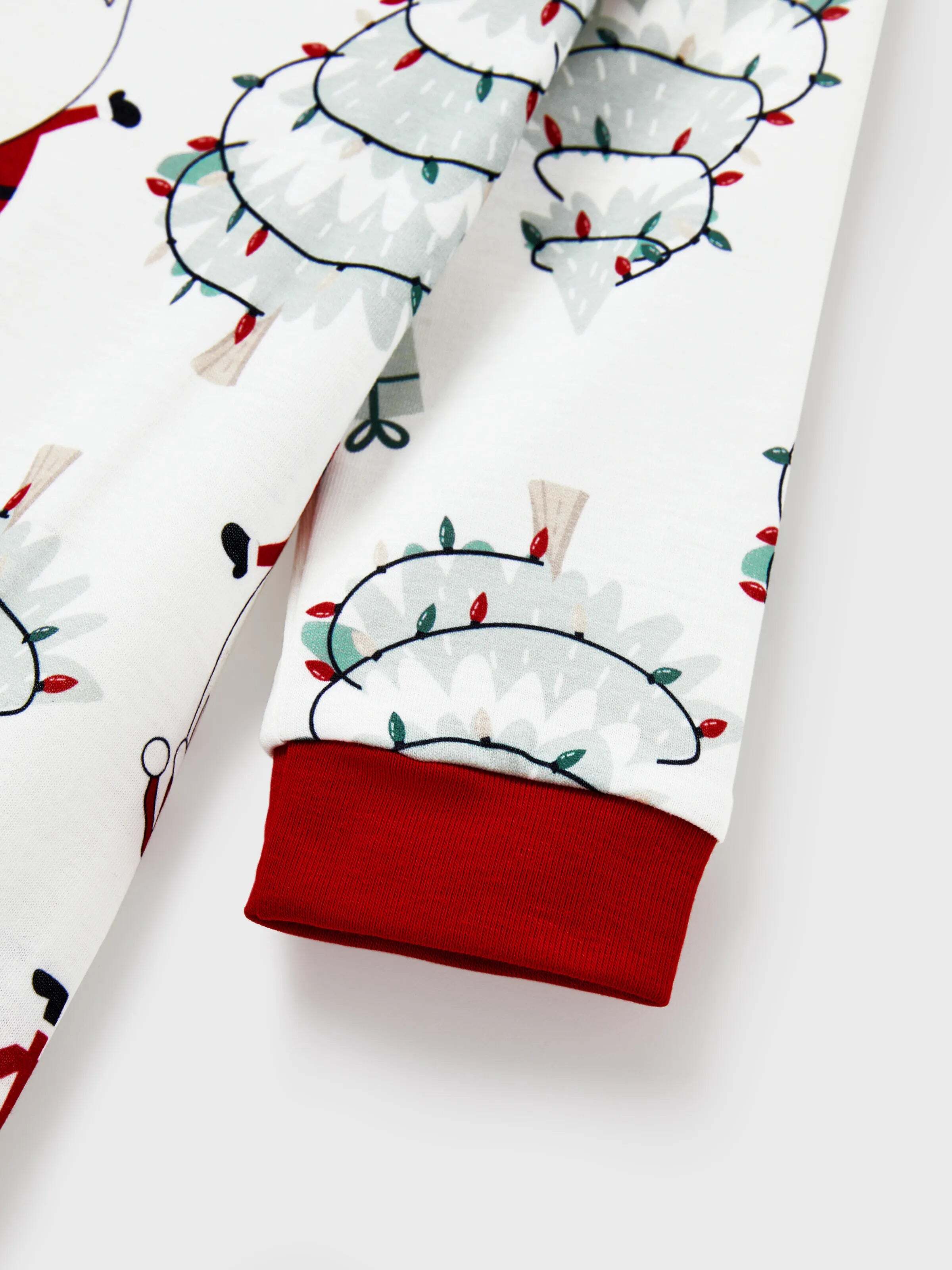 Christmas Matching Family Pajamas Set Gnome Print White PJS with Christmas Socks White