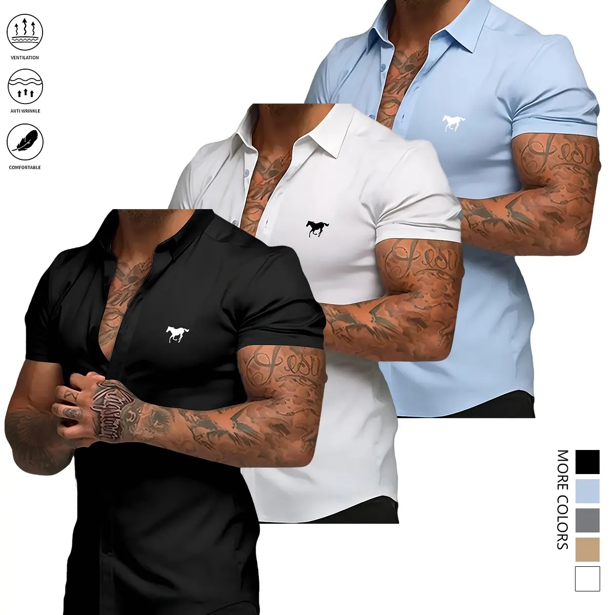 Men's Slim Fit Short Sleeve Shirt