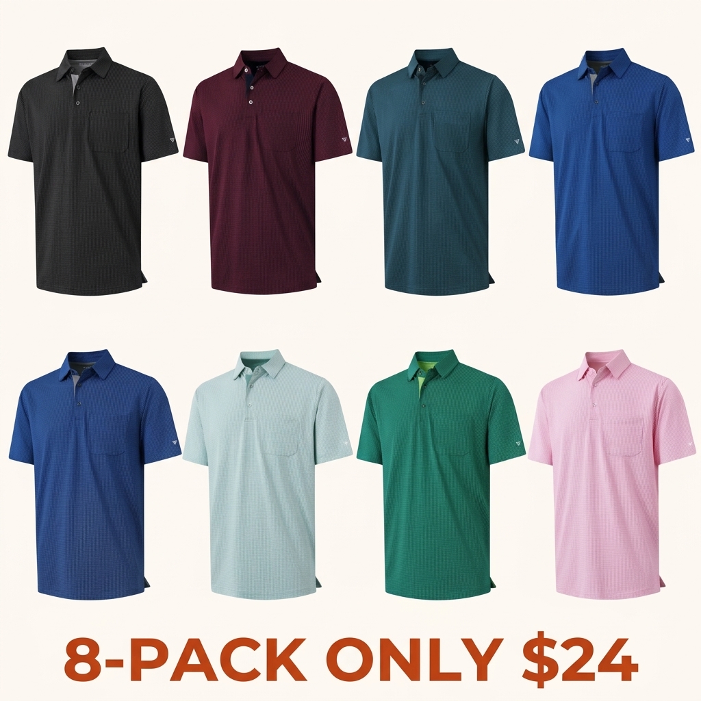 Men's Jacquard Pocket Polo Shirt