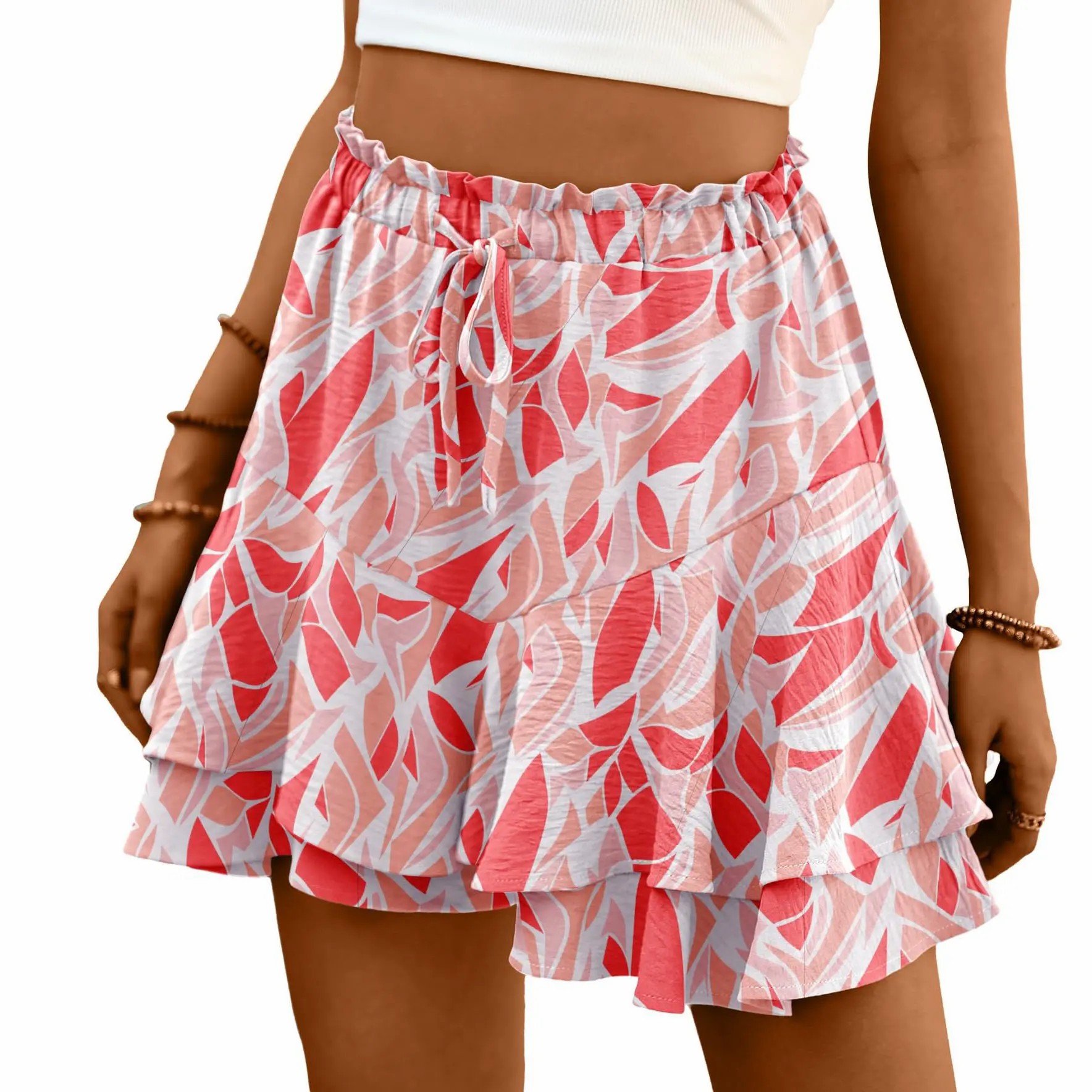 Women's High Waist Butterfly Flowy Skort