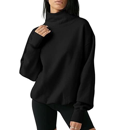 Women's Cozy Oversized Turtleneck Sweatshirt
