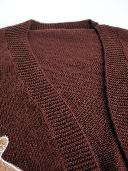Women's Gingerbread Sweater Cartoon Drop Shoulder Cropped Christmas Cardigan