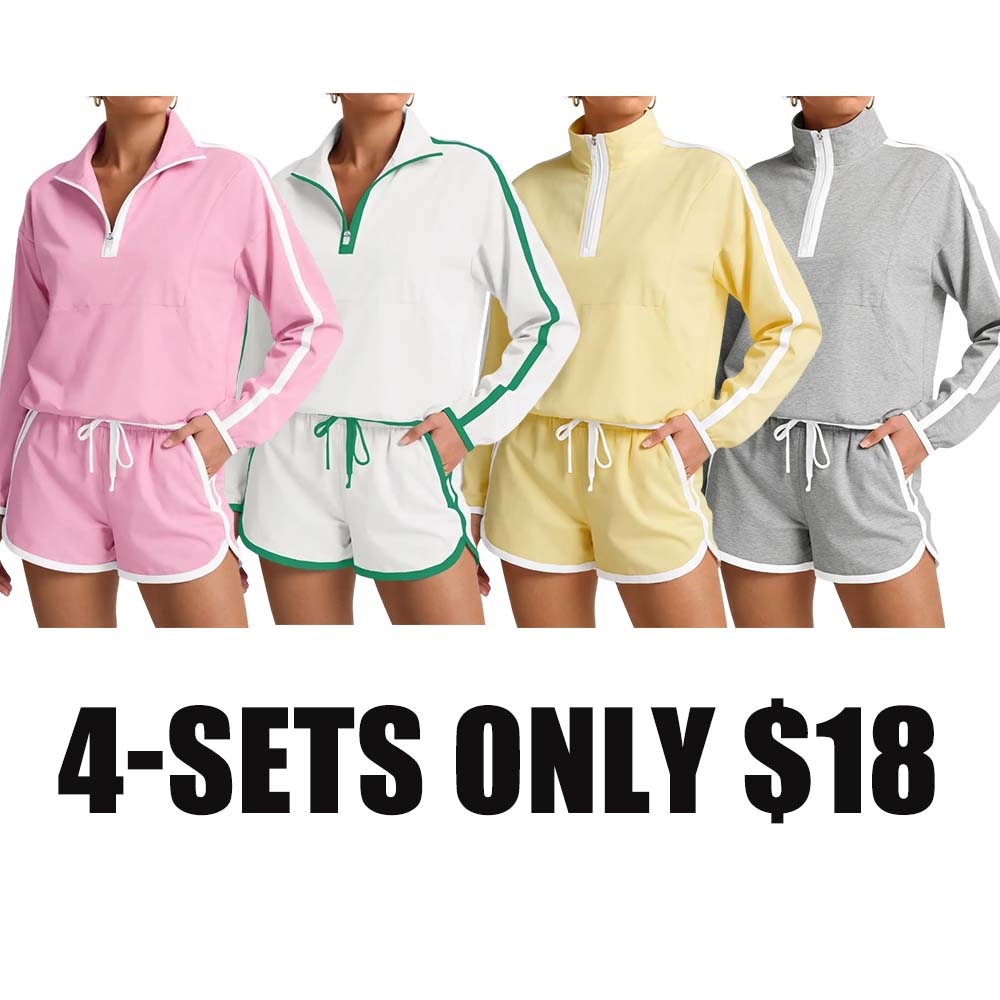Long Sleeve Pullover & Shorts Casual Outfit