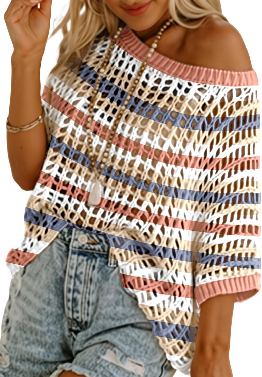 Women's Summer Crew-Neck Short-Sleeve Knit Top