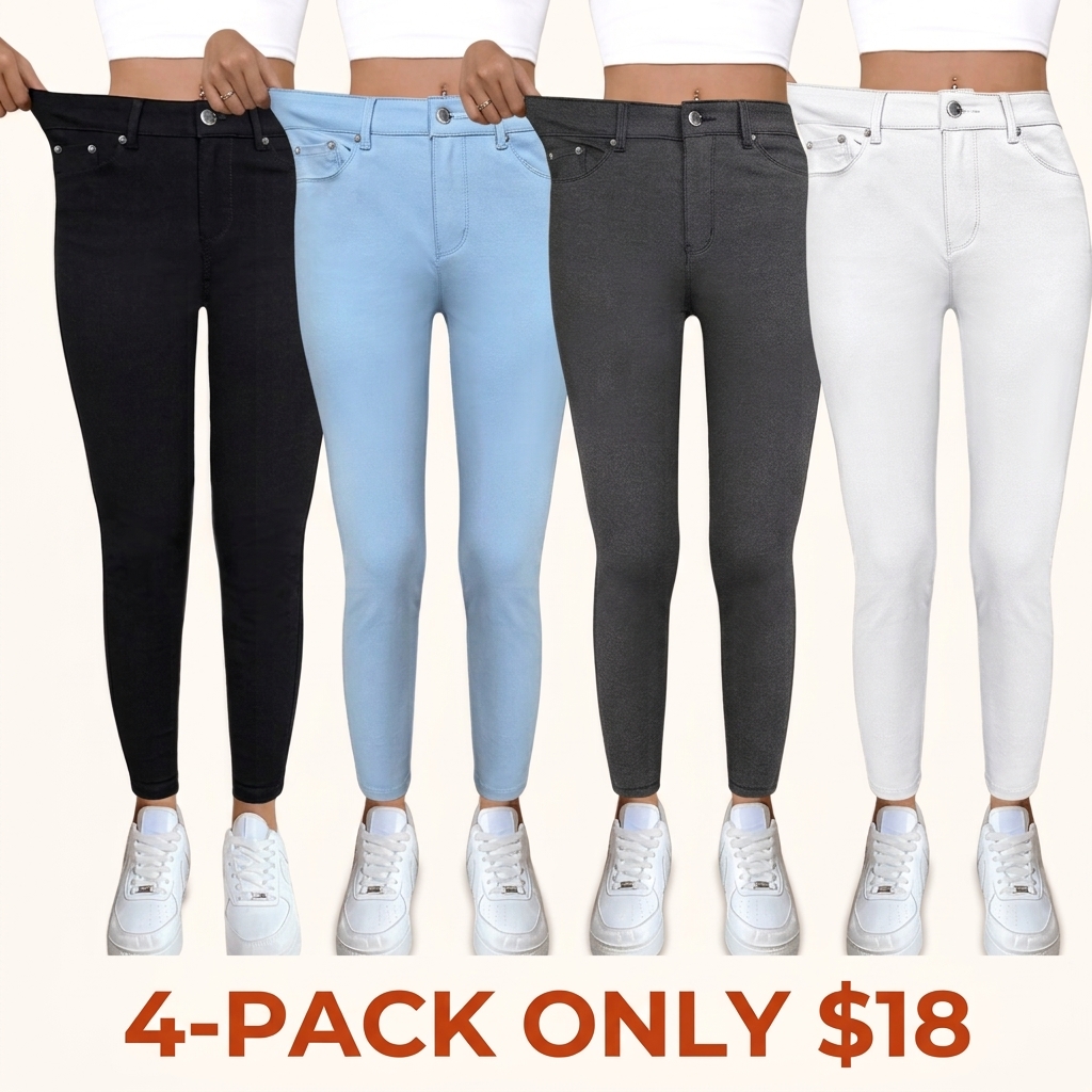Women's Solid-Color Button-Pocket Fitted Athletic Pants
