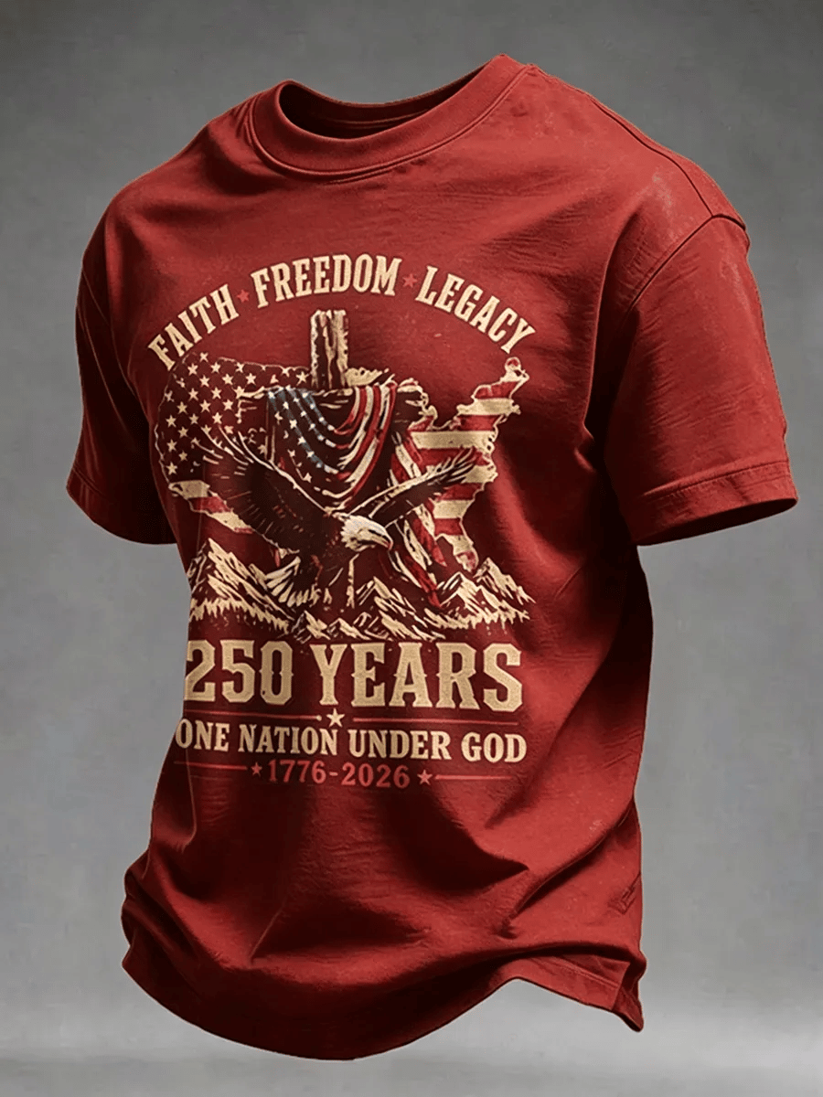 250Th Anniversary Commemorative Faith Printed Round Neck T-Shirt In The United States