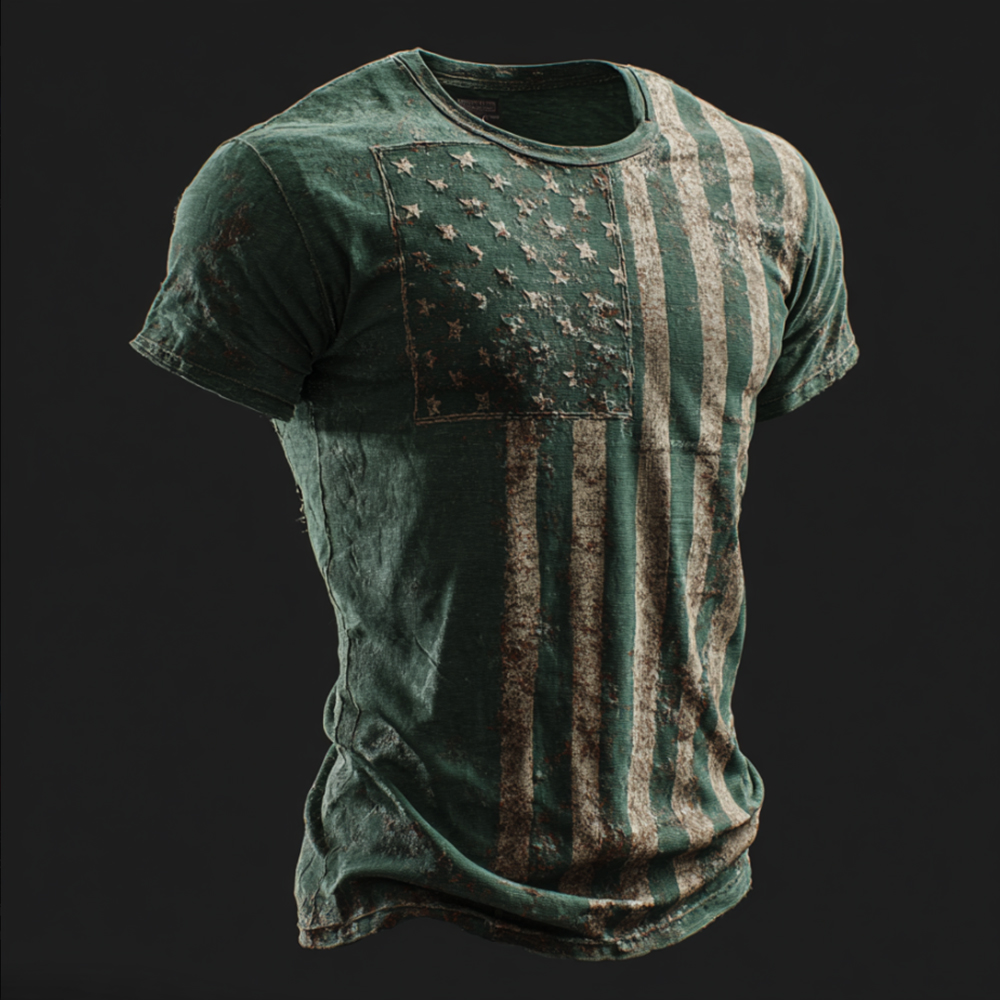Men's casual American 250th anniversary printed T-shirt