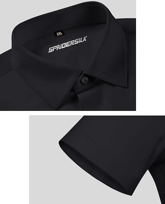Men's Stretch Dress Shirts Short Sleeve Slim Fit Business Casual Button Down Shirts Muscle Fit Men's Dress Shirts Shortsleeve Menswear gifts for dad