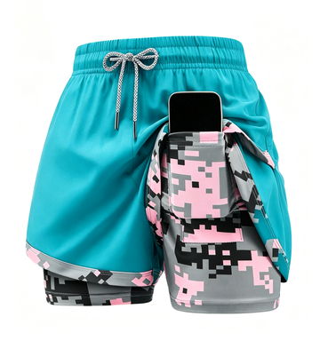 Women's 5-Pack 2-in-1 Camouflage Lined Running Shorts – Quick-Drying Anti-Chafing Sports Shorts for Gym, Yoga & Outdoor Workouts