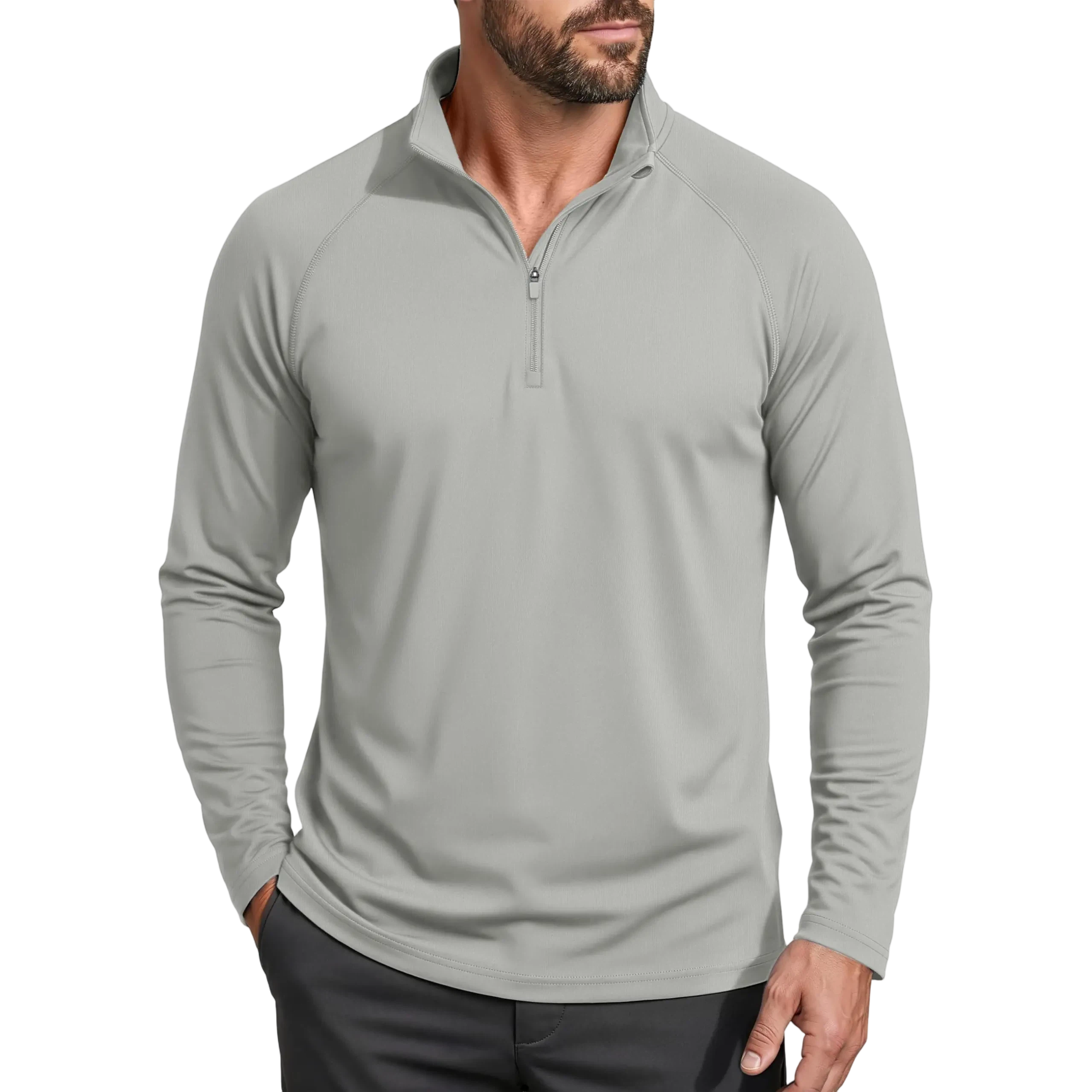 Men's 1/4 Zip Shirt UPF 50+ Quick Dry Lightweight Long Sleeve