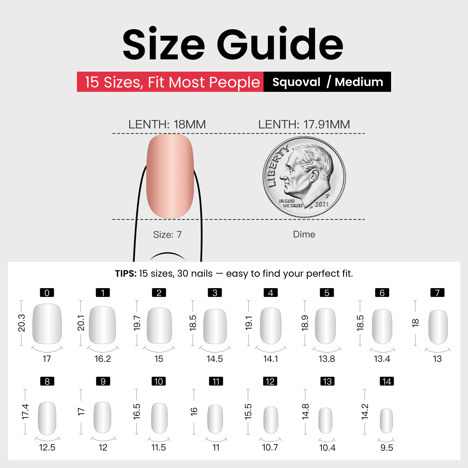 White Peach – M Squoval
