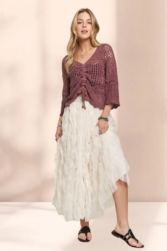 Elastic Waist Cloud Fluffy Maxi Skirt