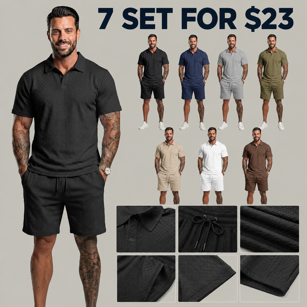 Men’s Polo & Shorts Summer Set