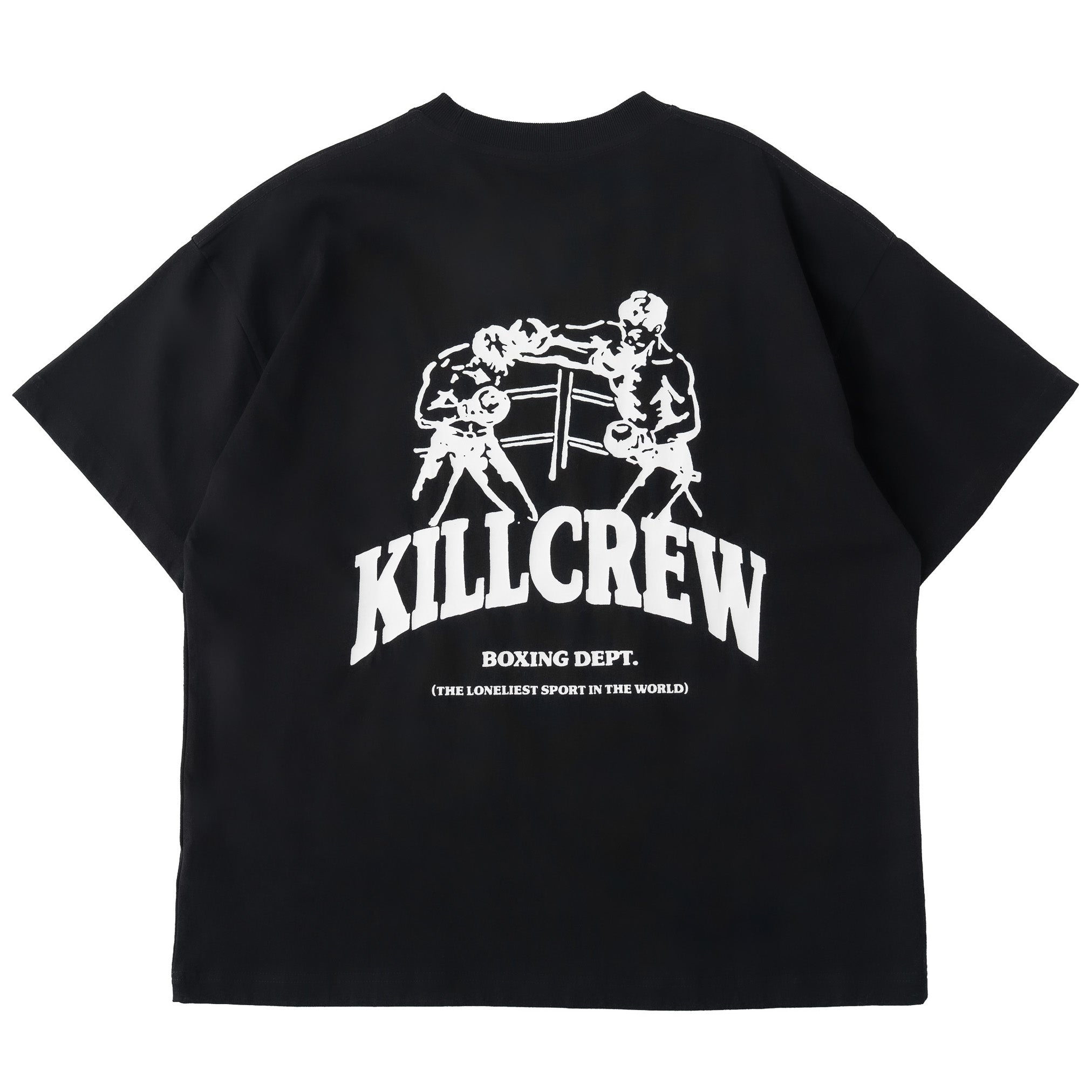 RELAXED FIT NATURAL COTTON BOXING DEPARTMENT T-SHIRT - BLACK / WHITE