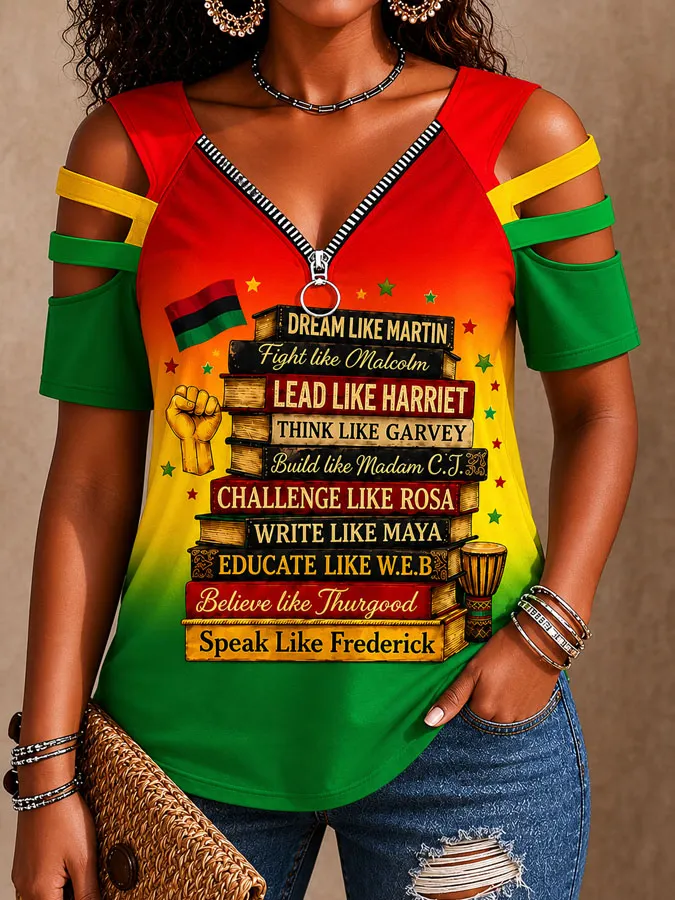 Women's Juneteenth Print Casual Top