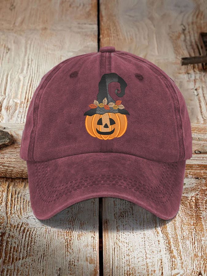 Unisex Halloween Pumpkin Witch Print Hat