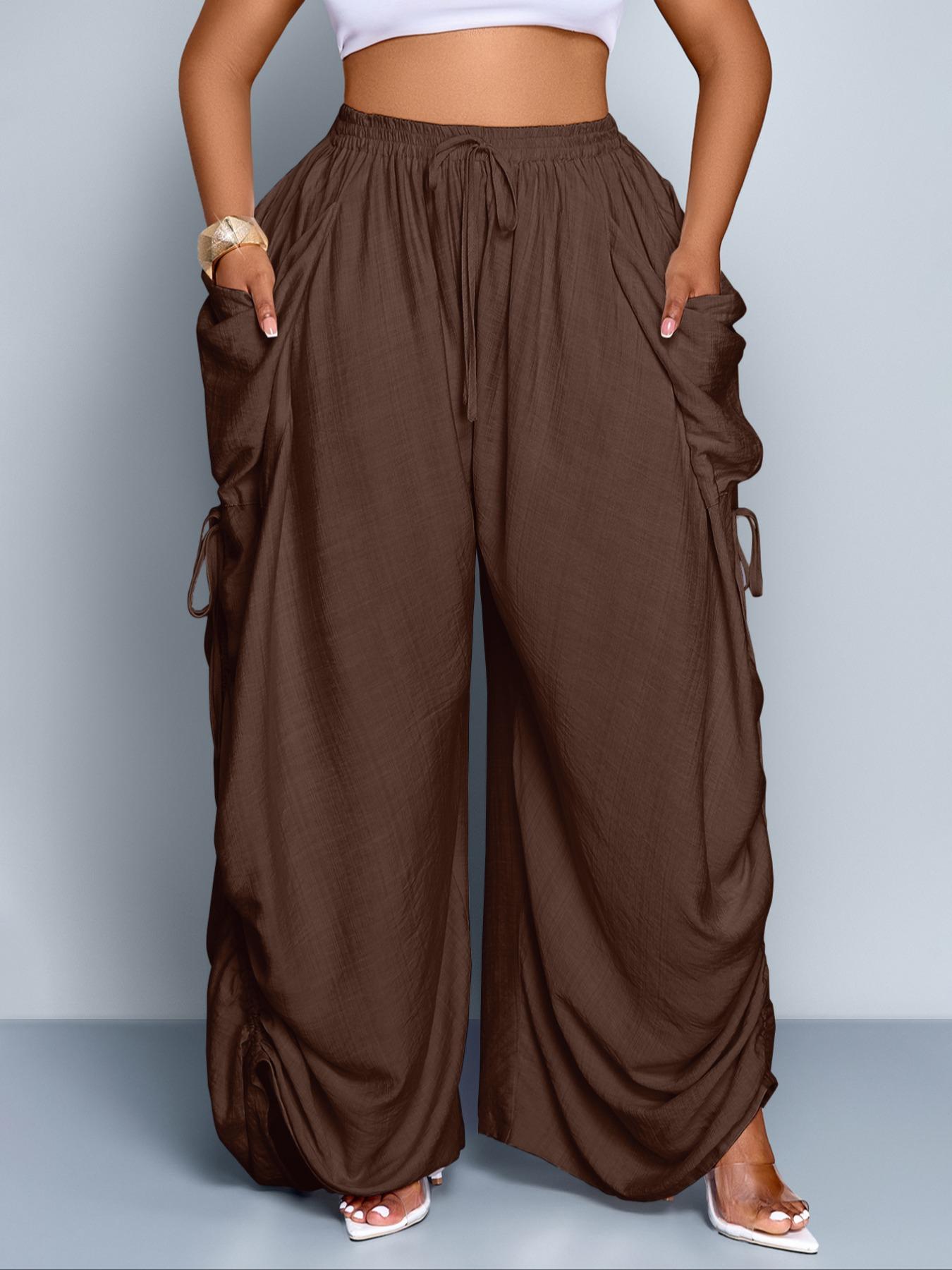 Women's Casual Loose High-Waisted Wide-Leg Trousers