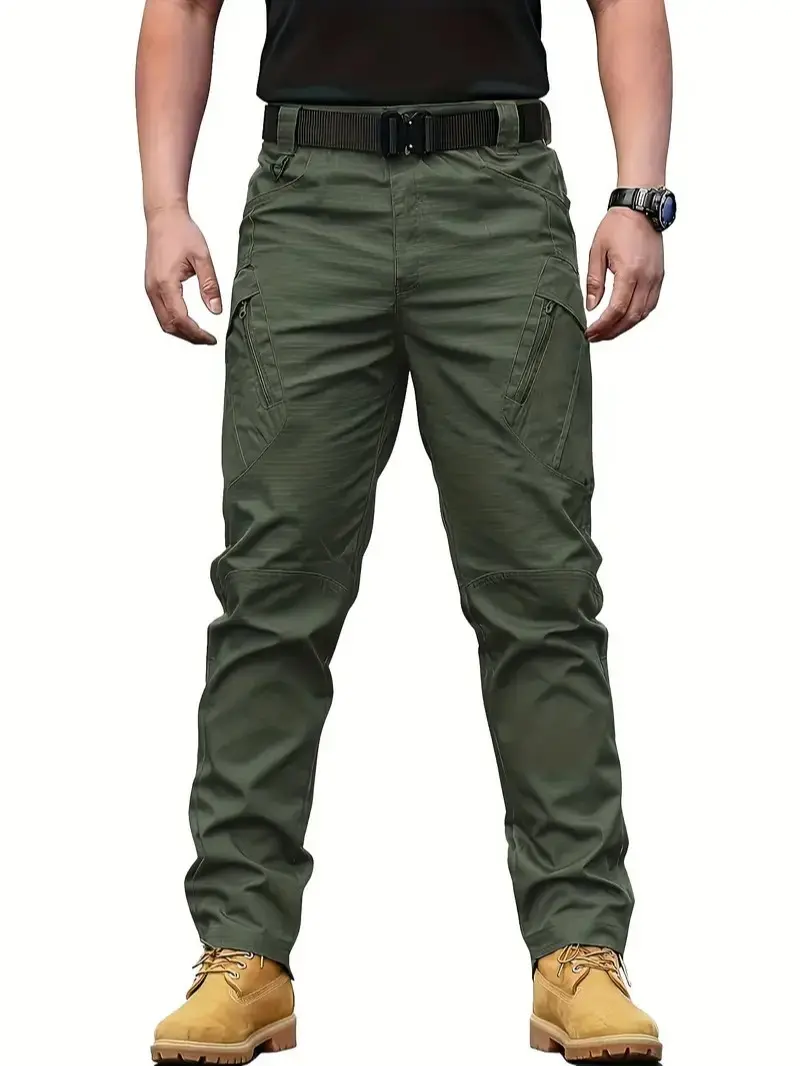 Men's Tactical Cargo Pants — Combat-Inspired Versatility, Mid-Rise Elastic Pull-On Design, Multi-Pocket Configuration