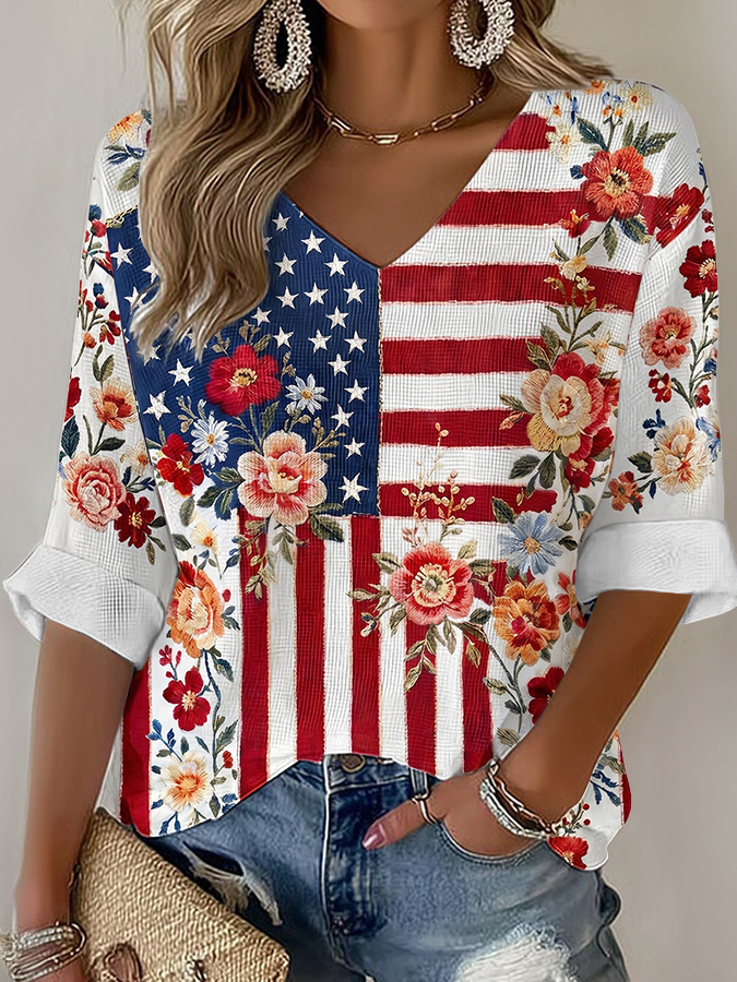 Women'S Casual American 250 Founding Celebration Top