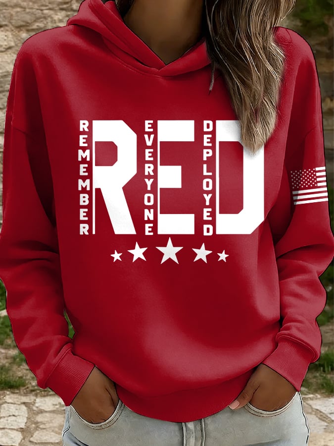 Women's Casual Red Friday Print Sweatshirt