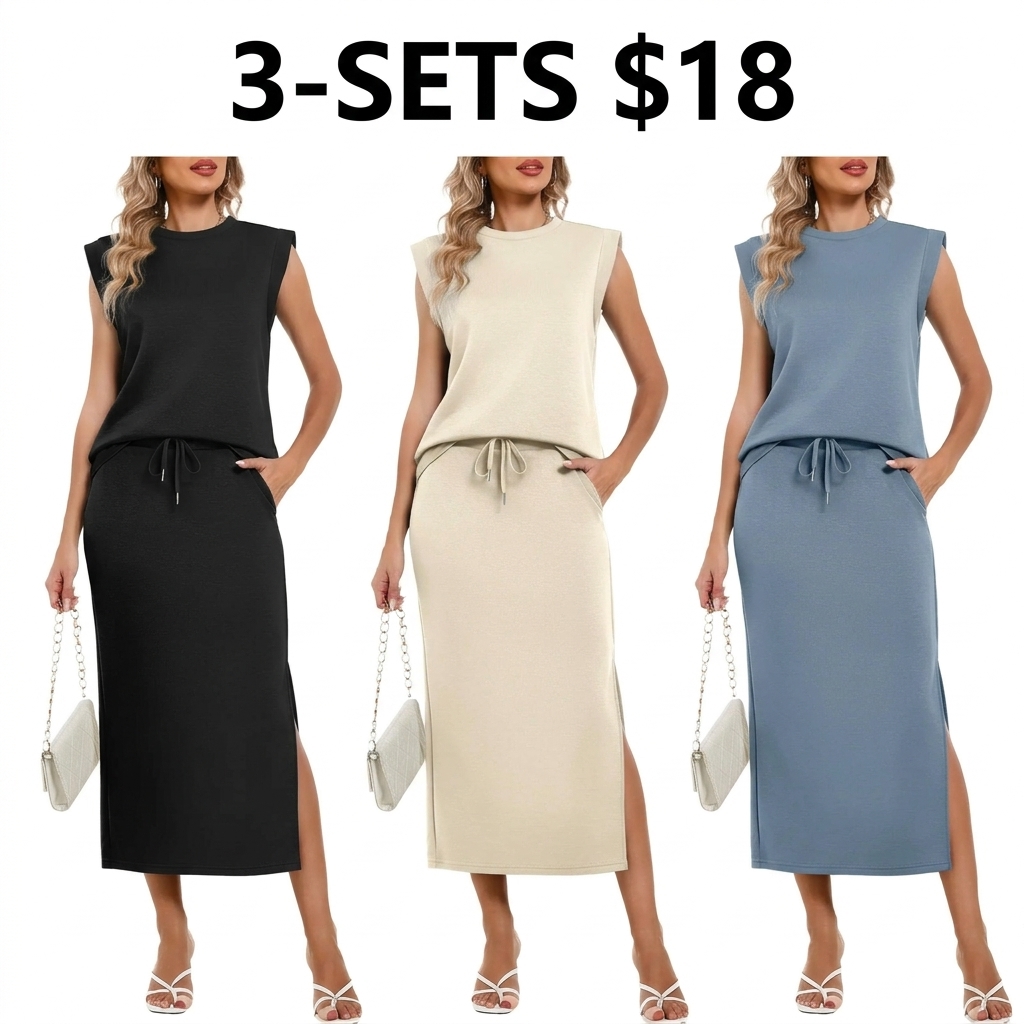 Women's 2-Piece Fitted Basic Outfits