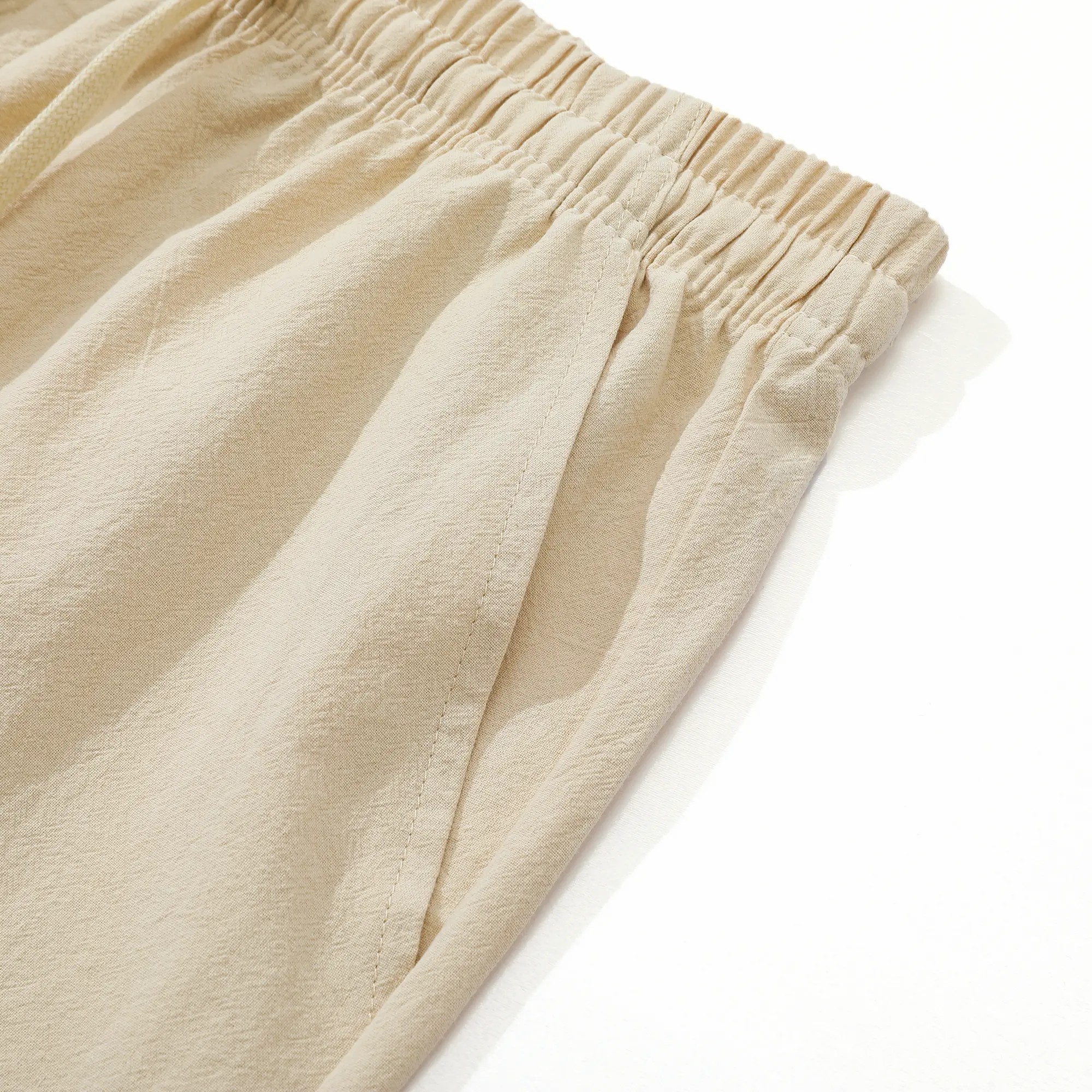 Unisex 4-Pack Premium Cotton Linen Casual Beach Shorts