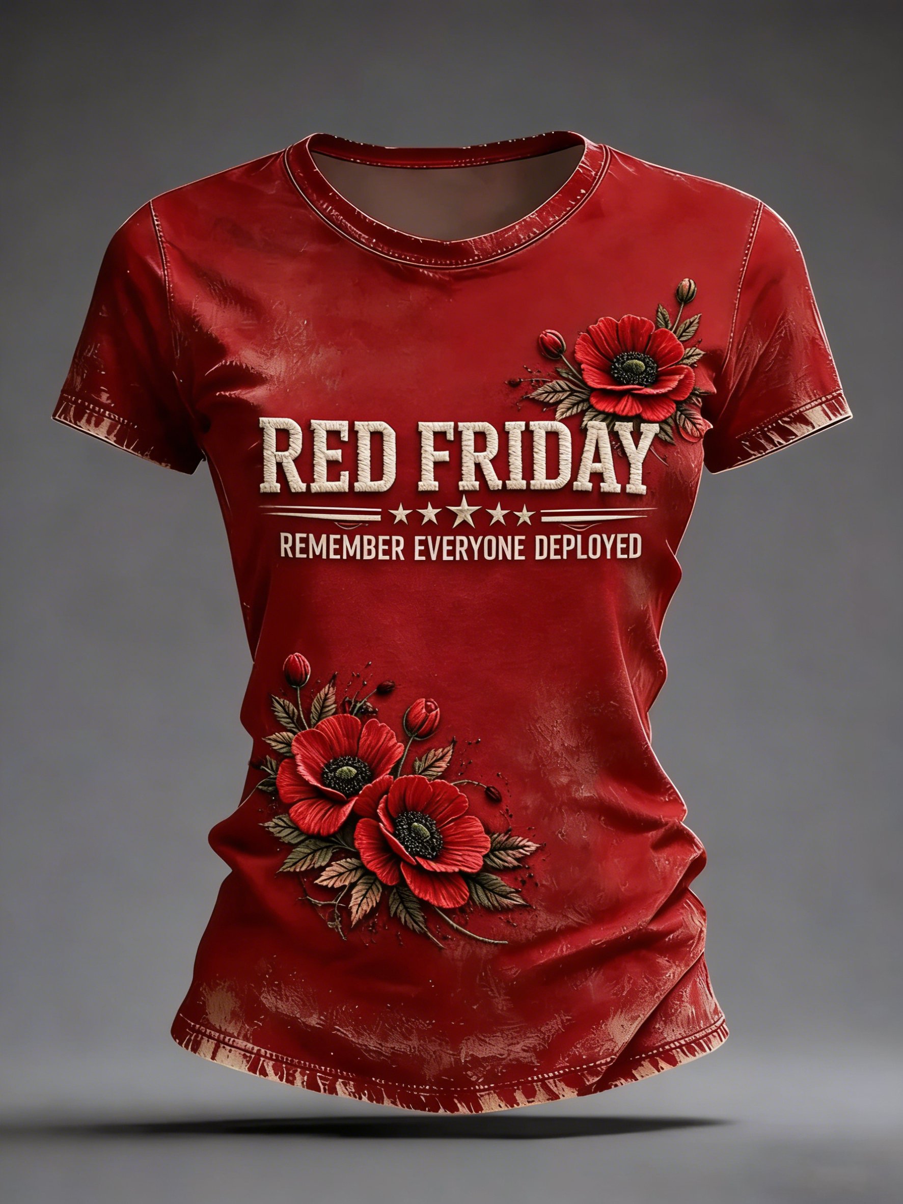 Women's Red Friday Print T-Shirt