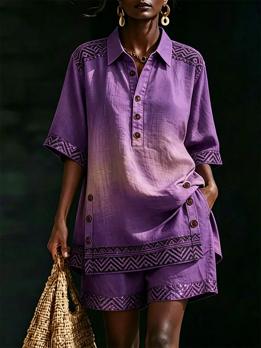 African Pride: Stylish Printed Shirt and Shorts Set