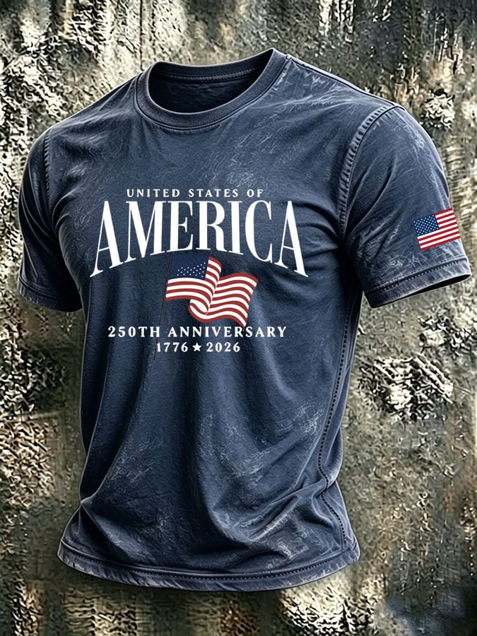 Men's Retro Print Short-Sleeve T-Shirt