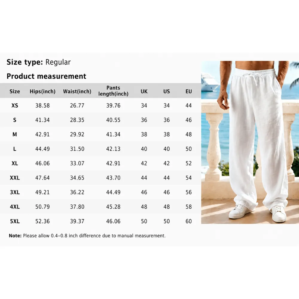 Men's Linen Straight Leg Pants
