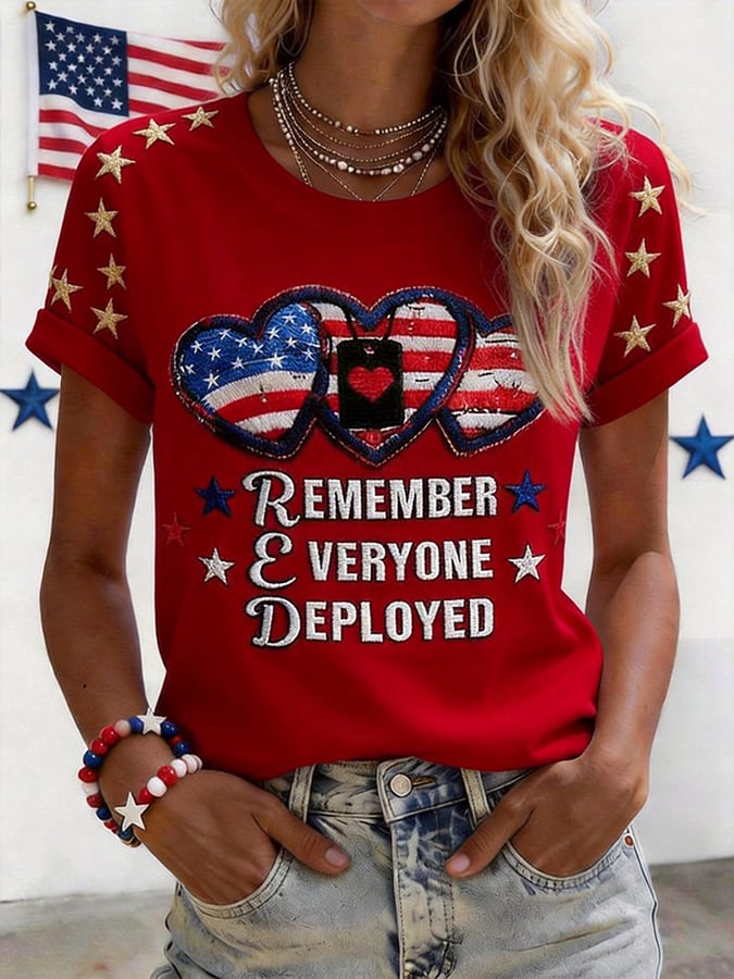 Women's  Red Friday Veteran Print T-Shirt